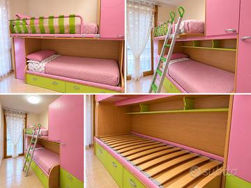 Cameretta bambini con soppalco Moretti Compact.