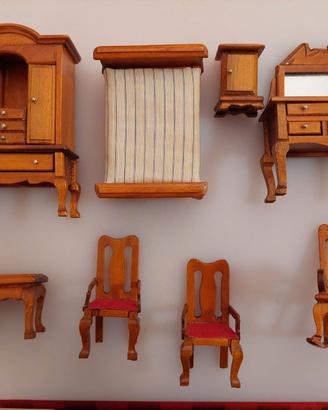 Miniatura vintage in legno stanza da letto
