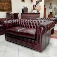 Divano Chesterfield club 2 posti nuovo bordeaux 