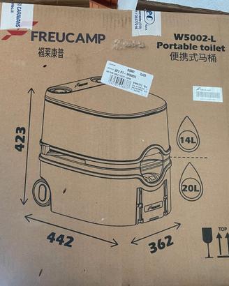🚐WC chimico portatile FREUCAMP W5002-L – NUOVO🚽