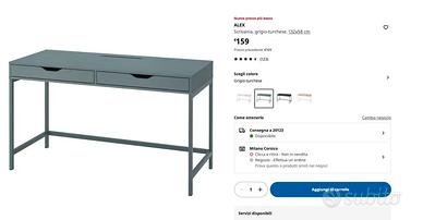 Scrivania IKEA ALEX |8/10|grigio-turchese