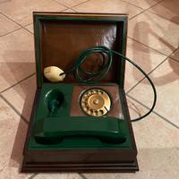 Telefono vintage legno e pelle