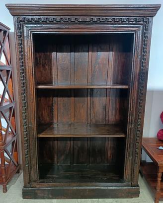 Libreria etnica coloniale in legno massello
