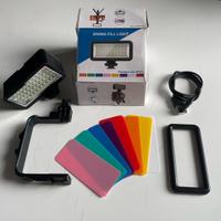 Luce per gopro cellulare macch foto da immersione