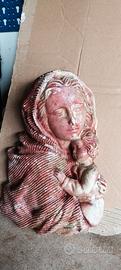bassorilievo in gesso raffigurante madonna con bam