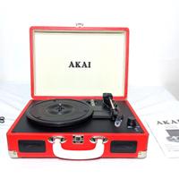 Giradischi AKAI R45 Rosso Stereo Valigetta RCA