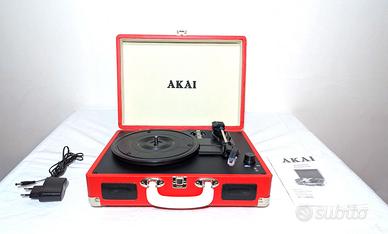 Giradischi AKAI R45 Rosso Stereo Valigetta RCA
