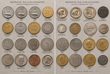 Lotto unico di monete di diversi paesi e periodi