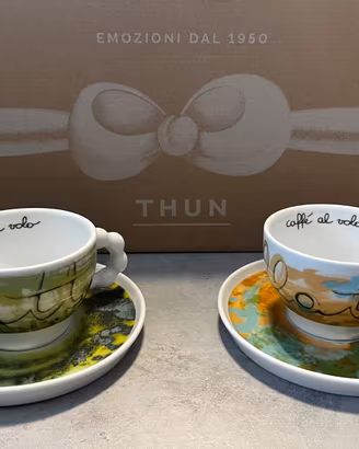 Set 2 tazze medie con piattino caffe al volo Thun