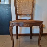 6 sedie stile Rocaille in paglia di vienna