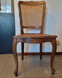 6 sedie stile Rocaille in paglia di vienna