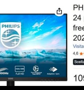 Monitor PHILIPS 24 pollici senza piedistallo