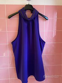 Maglietta smanicata Zara color viola cardinale