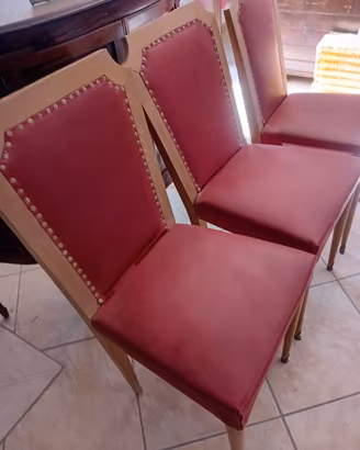 Sedie in pelle e legno  artigianali