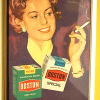 Poster  BOSTON FILTER  anni 30/40   18x25,5