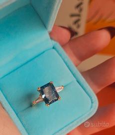anello Argento placcato oro tg 18 mm