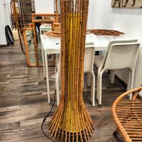 Lampada da terra in bambù anni 70
