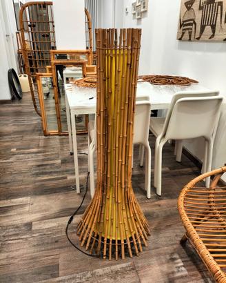 Lampada da terra in bambù anni 70