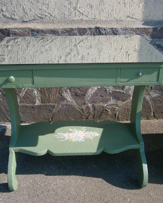 Console con piano in legno e specchio