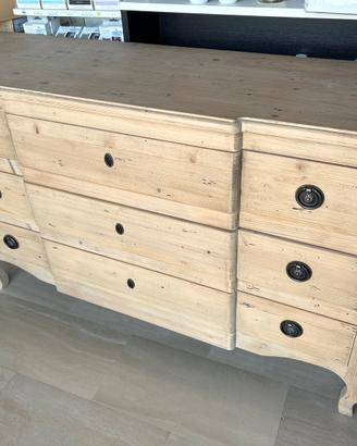 Comò tre cassetti shabby chic