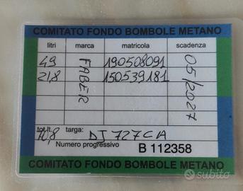 bombole metano per panda 70 litri