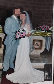 ABITO DA SPOSA A SIRENA, CORPETTO IN PIZZO -TG.40