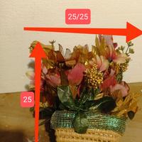 centrotavola medio cesto fiori finti 