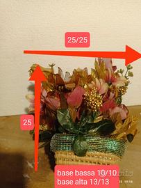 centrotavola medio cesto fiori finti 