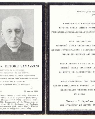 Mons Savazzini Parma Castell’Arquato S. Sepolcro