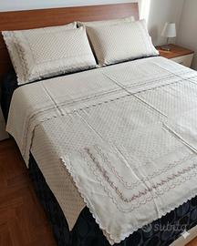 parure matrimoniale in cotone VINTAGE NUOVA