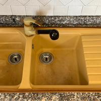 Lavandino 2 vasche terra di francia con rubinetto