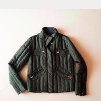 Giacca modello pelle - piumino vintage verde milit