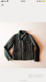 Giacca modello pelle - piumino vintage verde milit