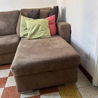 DIVANO MARRONE CON CONTENITORE + SMONTABILE A L