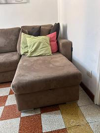 DIVANO MARRONE CON CONTENITORE + SMONTABILE A L
