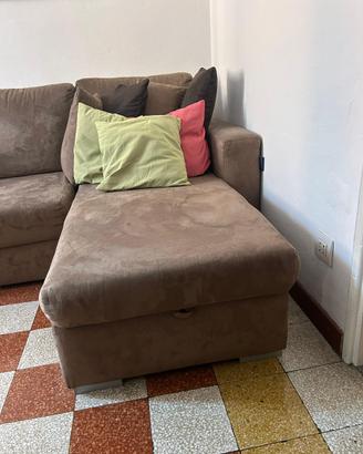 DIVANO MARRONE CON CONTENITORE + SMONTABILE A L