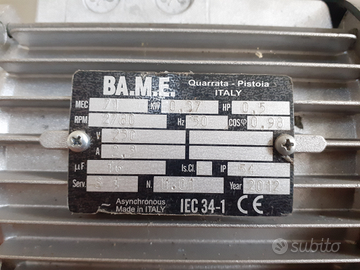 Motore monofase Mec 71 2P 0,37kw 0,5Hp B3