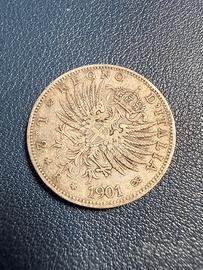 MONETA 2 LIRE AQUILA SABAUDA 1901