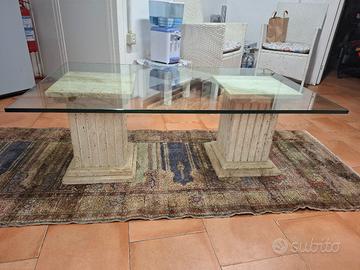 tavolino marmo cristallo