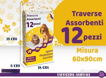 Tappetini igienici per cani 12 pezzi 60x90cm