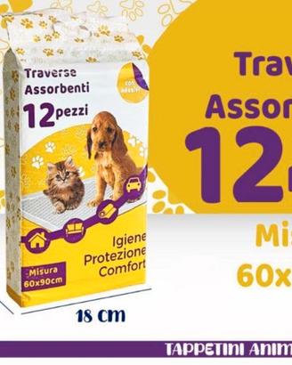 Tappetini igienici per cani 12 pezzi 60x90cm