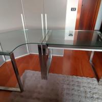 Scrivania angolare in vetro temperato