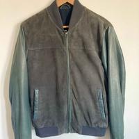 Giacca Hackett Pelle/Scamosciato Grigio/Verde