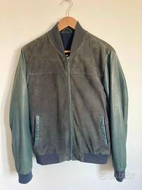 Giacca Hackett Pelle/Scamosciato Grigio/Verde