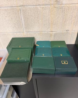 rolex box scatole 9  pezzi anni 70 80 90 2000