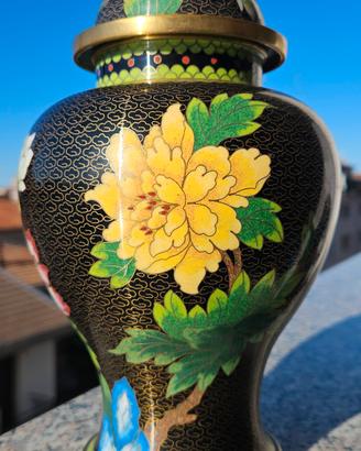 vaso cloisonné cinese primi 900 vintage arte 