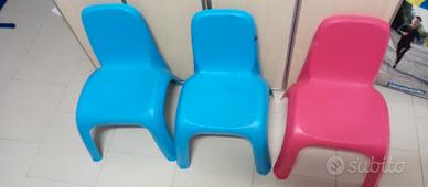 sedie per bambini blu in plastica 