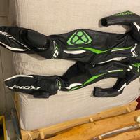 Ixon tuta moto in pelle nera/bianca/verde