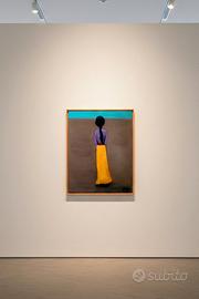 Quadro moderno olio su tela "Donna e Orizzonte"