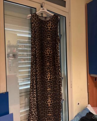 vestito lungo leopardato